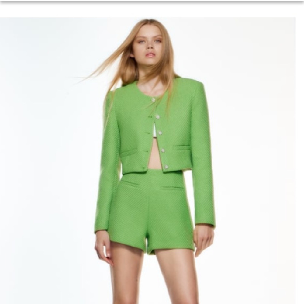 NWT Zara size M textured dressy shorts